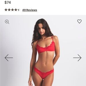 SKIMS Vibrant Red Lace Bra